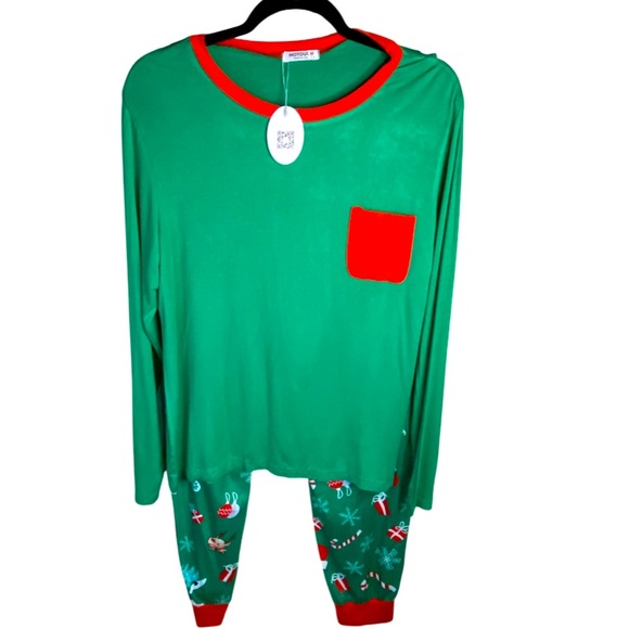 HOTOUCH Christmas Two Piece Soft Pajama Lounge Set Adult Unisex Sz Small - Picture 6 of 8